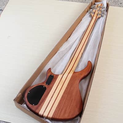 Rosewood Top 5 String Electric Bass, Okoume Wood Body, Maple Neck Through image 4