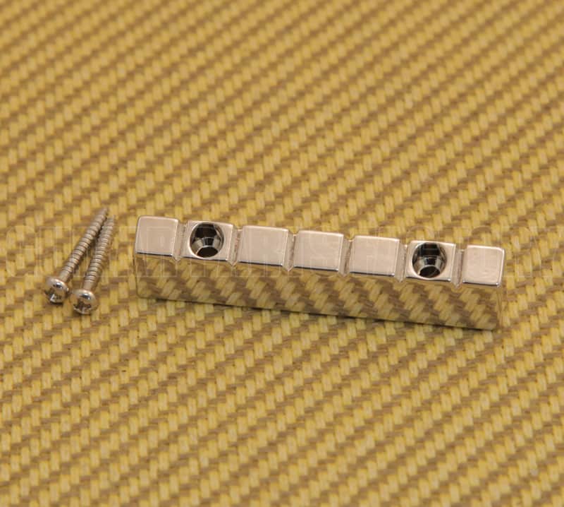 NUT-N-2NI Nickel 6-string Lap Steel Style Raised Guitar Nut w/ Screws 47mm image 1