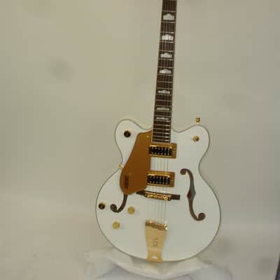 2022 Gretsch G5422GLH Electromatic Classic Hollow Body Double-Cut with Gold Hardware Electric Guitar, Left-Handed, Laurel Fingerboard, Snowcrest White w/ Case image 2