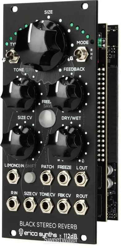 Erica Synths Black Stereo Reverb Eurorack Module (BlkReverbd1) image 1