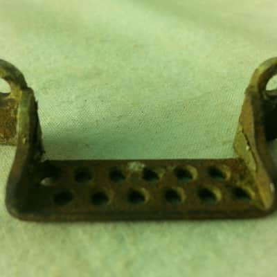 *Leedy Snare Drum Butt Plate Nickel 1 3/8"Vintage 10-20s Wilson Bros Wire Holes* image 1