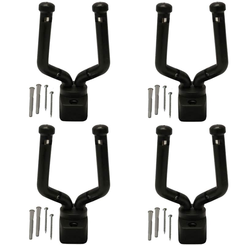 ChromaCast Slim Line Guitar Wall Hanger Stand for Guitar, Bass, Ukulele, Violin, Cello, Mandolin, Banjo, Saxophone, & Trumpet, 4 Pack image 1