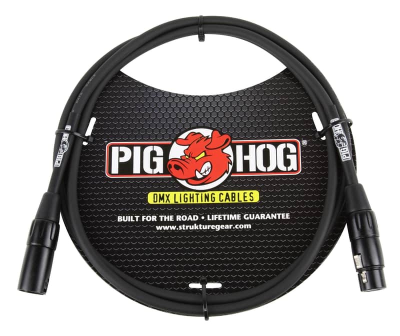 Pig Hog PHDMX5 3-Pin DMX Lighting Cable (Black, 5-Feet) image 1