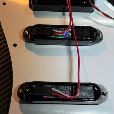 EMG SL20 Steve Lukather Pickups HSS on Prewired Loaded Pickguard with battery active electronics, 2010s - Black/Black Pearl image 7