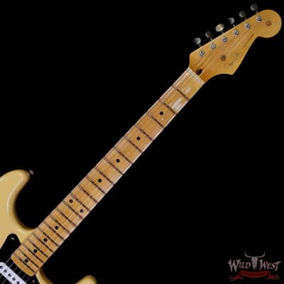 Fender Custom Shop Limited Edition 70th Anniversary 1954 Hardtail Stratocaster Journeyman Relic Nocaster Blonde with Black Pickguard 7.20 LBS image 4