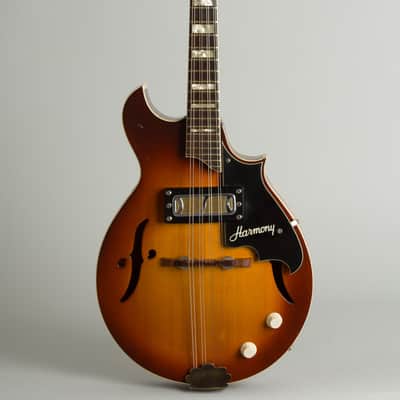 Harmony  H-35 Hollow Body Electric Mandolin (1970), ser. #1979H35, black gig bag case. image 1