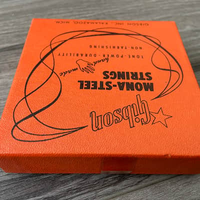 Gibson Retail display box with 10 NOS sets of 1950s Gibson Mona-Steel Strings image 16