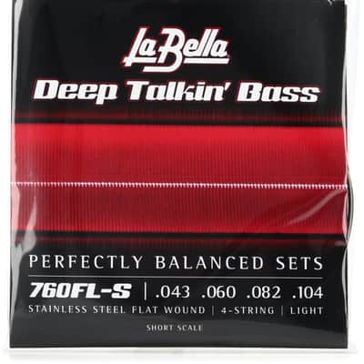 La Bella 760FL Deep Talkin' Bass Flatwound Bass Guitar Strings - .043-.104 Light Short Scale image 2