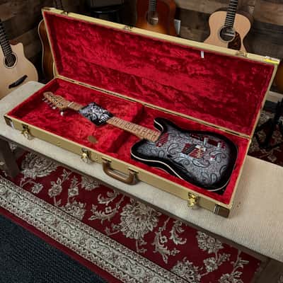 Heroux Guitars Timothy James Signature Semi-Hollow SS T-Style Guitar w/ Forrest Lee Jr. B-Bender - Black Paisley image 15