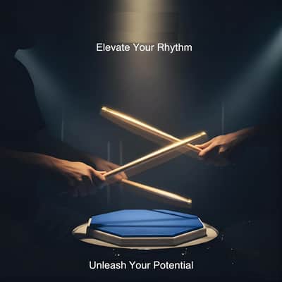 12 Inch + 8 Inch Double Sided Silent Drum Practice Pad Set, Professional Rubber Snare Drum Pad with 2 Pairs 5A Nylon Tip Drum Sticks, Portable Travel Drumming Accessories for Beginners & Adults (Blue) image 3