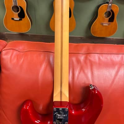 2000 Fender American Deluxe Fat Stratocaster HSS with Maple Fretboard Crimson Transparent image 18