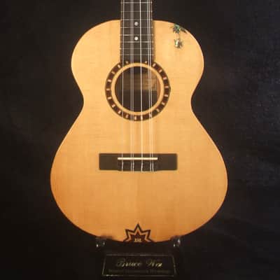 Handmade 6 String Baritone Ukulele Solid Spruce, Mahogany ArchBack, Slotted Head, Celtic Inlay, Soft-bag, Bruce Wei UAG19-2021 image 6