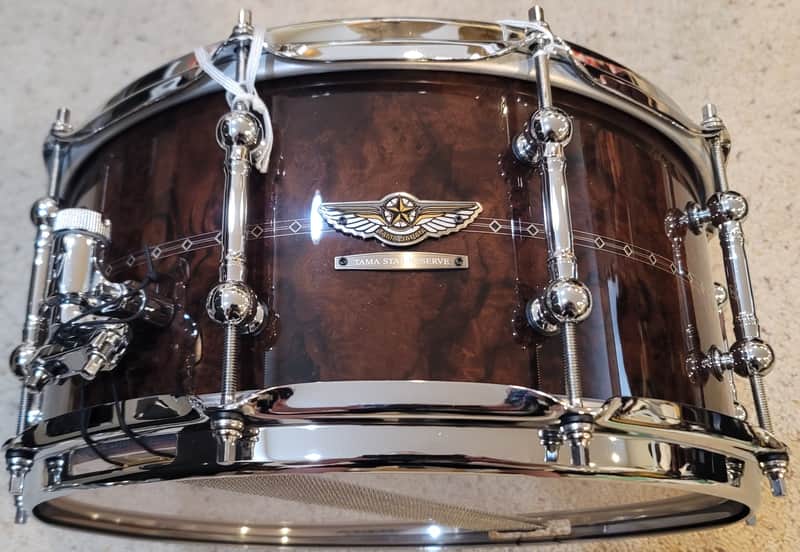 🥁 Tama STAR Reserve TBWS1465S-GCSVol. 3 Walnut/Bubinga Snare Drum – 14x6.5 – Gloss Claro Walnut. Pristine Demo Condition image 1