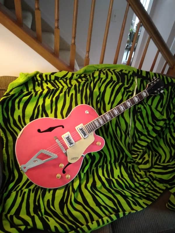 Gretsch Relic Upgraded with "Super" Hilo Tron Pickups, Vintage Amber Knobs, Great Hardshell Case GS5420T 50's Style - Fiesta Red Aged Top image 1