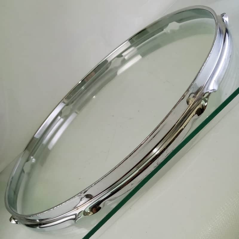 Ludwig 17"BRASS Tenor Tom Drum Batter Rim/Hoop 8Lug Triple-Flange 60s Chrome COB image 1