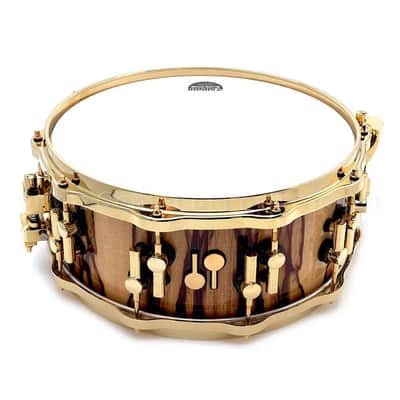 Sonor SQ2 Heavy Beech Snare Drum 14x6 African Marble Gloss w/Gold Hardware image 1
