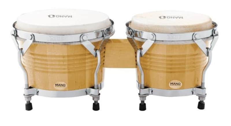 Mano Percussion 7” & 8” Bongo Set With Traditional Rims, Natural image 1