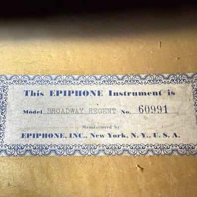 1950 Epiphone Broadway Regent Acoustic Archtop - Sunburst image 12