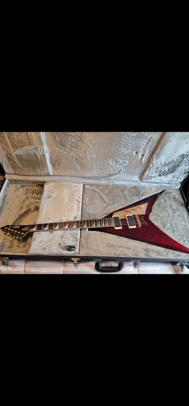 ESP LTD KH-V Kirk Hammett Signature 2023 - Present - Red Sparkle image 1