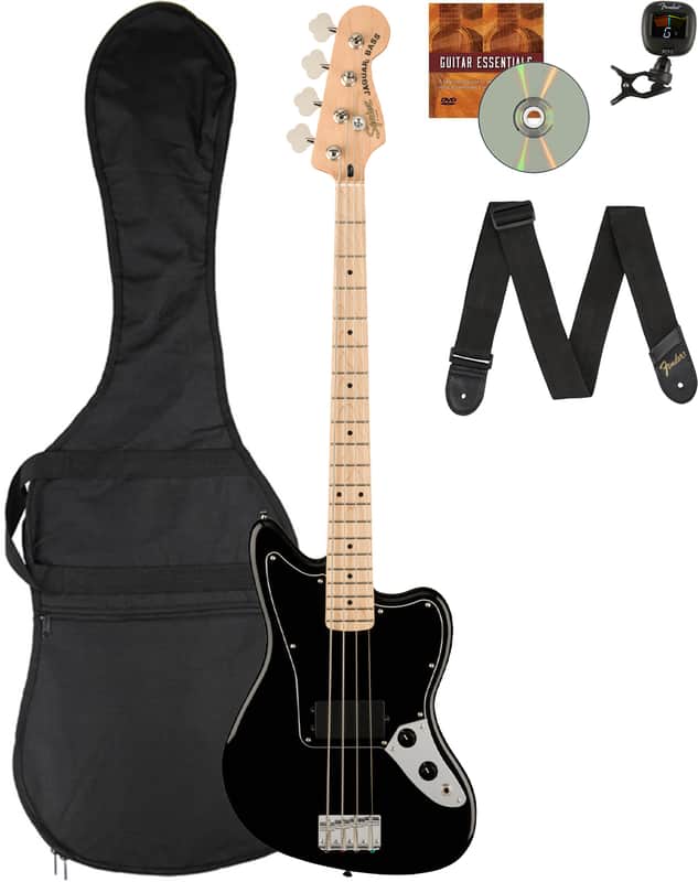 Fender Squier Affinity Jaguar Bass H - Black w/ Gig Bag image 1