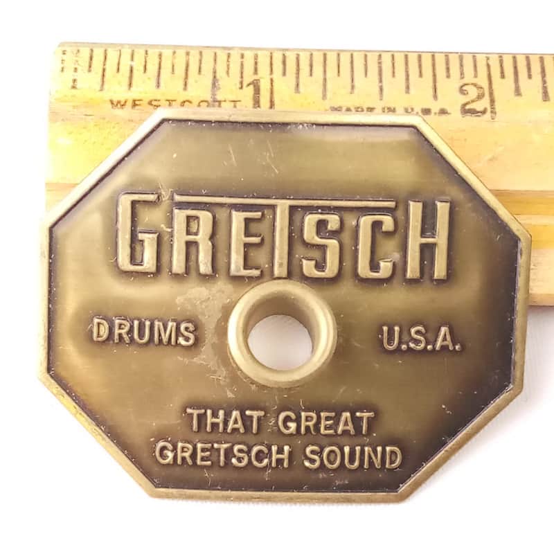 *Gretsch Stop Sign Badge 1970s Vintage SSB Bass/Snare/Tom Drum Brooklyn +Grommet image 1