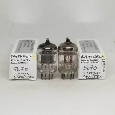 Raytheon JAN 5670 Black Plate Matched (10.1%) Pair NOS 2C51 396A