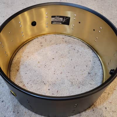 Pearl Matt Halpern MH1460/B 14x6 1.5mm Brass Snare Drum SHELL ONLY Black image 6