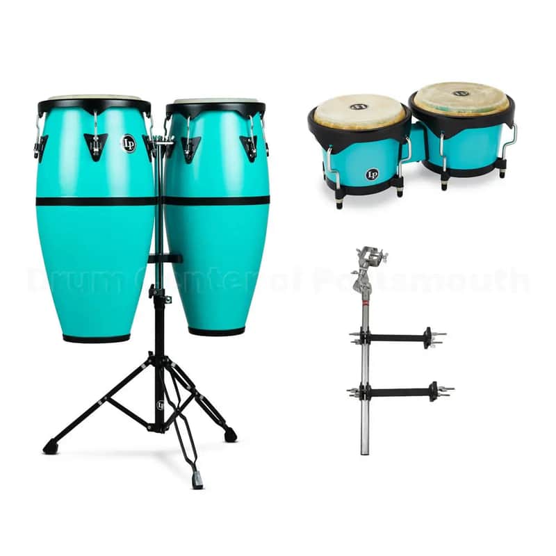 LP Discovery Conga, Bongo & Arm Bundle Satin Sea Foam image 1