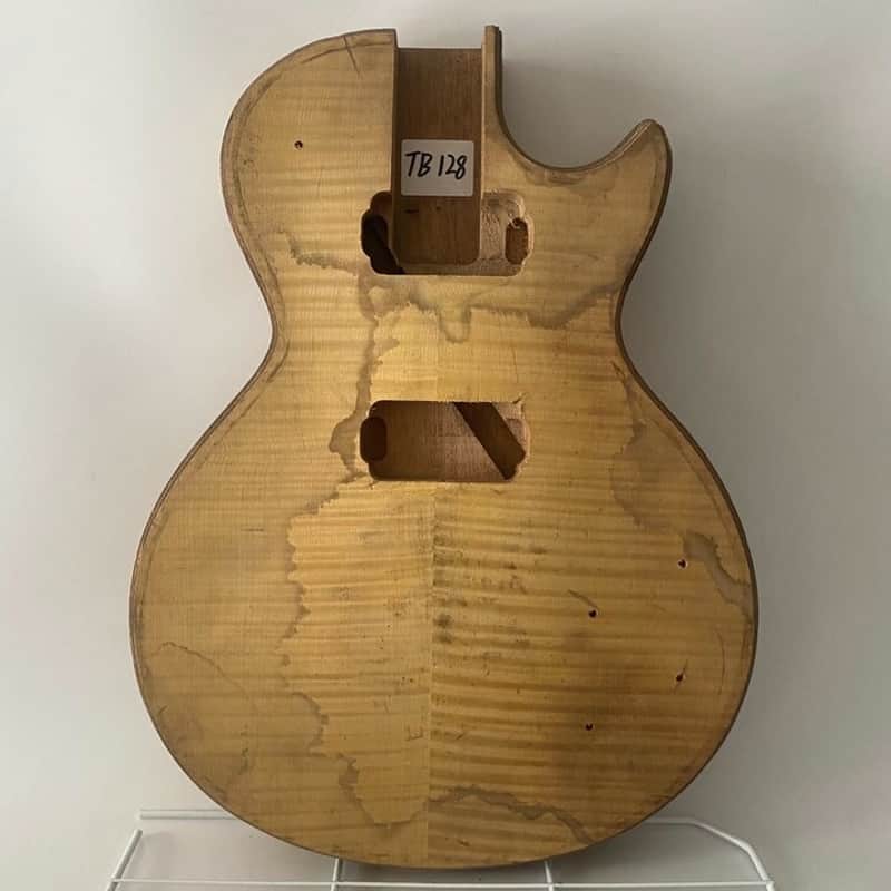 Unfinished Mahogany Les Paul LP Style Guitar Body with Maple Top image 1