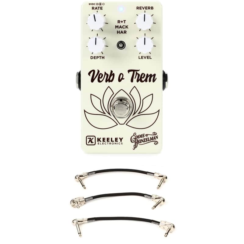 Keeley Verb o Trem Eddie Heinzelman Reverb/Tremolo Pedal with 3 Patch Cables image 1