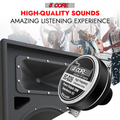 5 Core Compression Driver Horn Speaker 1 Inch Aluminum Tweeter 200W Peak 8 Ohm Pro Audio Driver image 5