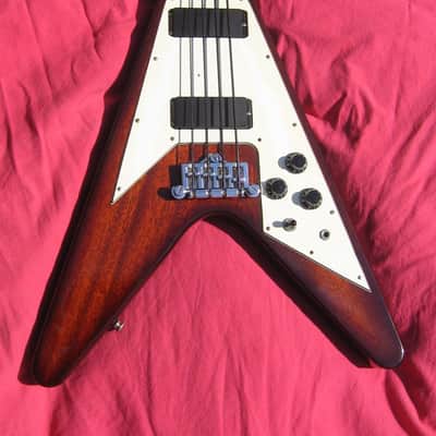 Gibson Epiphone FLYING V BASS GUITAR 1998 BROWN one off custom factory color, 51st & ONLY ONE made! image 4