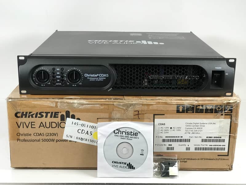 *Brand New* Christie Vive Audio CDA5 (230V) Professional 5000W Power Amplifier image 1