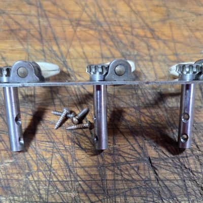 Vintage 1950's 60's Waverly  3x3 On a Plate Open Back Treble Side Guitar Tuner Original Installation Screws Luthier Parts #7 image 2