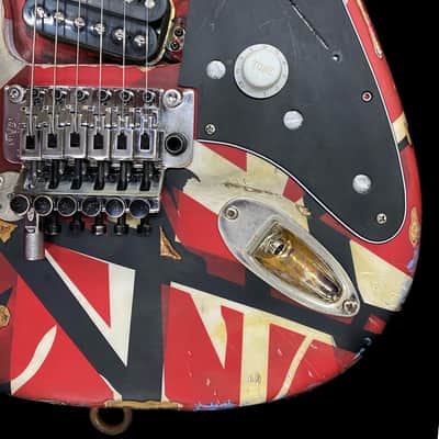 EVH Striped Series Guitar with the Frankenstrat mod Frankenstien like EVH 2018-2019 Black & Red, Whi image 7