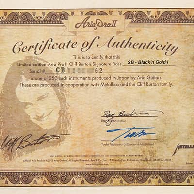 Aria Pro II Cliff Burton Signature Limited Black *Worldwide Fast FREE S/H image 9