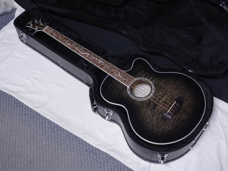MICHAEL KELLY Dragonfly 4-string acoustic BASS guitar NEW w/ Case - Smokeburst - B-stock image 1