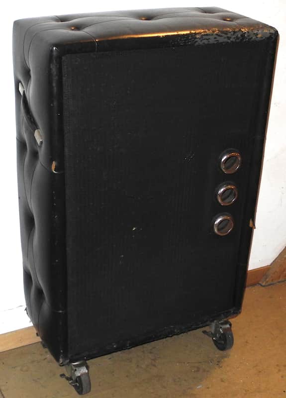 Vintage Plush 2-15" Bass Guitar Cabinet! Kustom Black Tuck and Roll! image 1