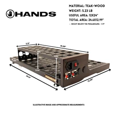 Pedalboard VTX 12x24 With Softcase Luxury - Imbuia - with Riser - Hands Custom image 2