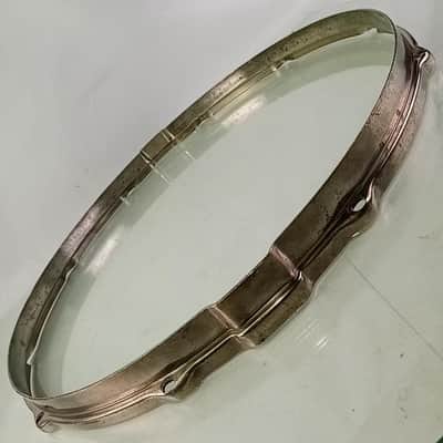 *Leedy 16" Snare Drum Resonant Rim/Hoop 10-Lug Nickel Brass NOB Vintage 40s USA* image 1