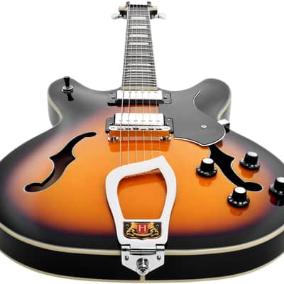 Hagstrom HSVIK18 Electric Guitar, Viking, Tobacco Burst image 3