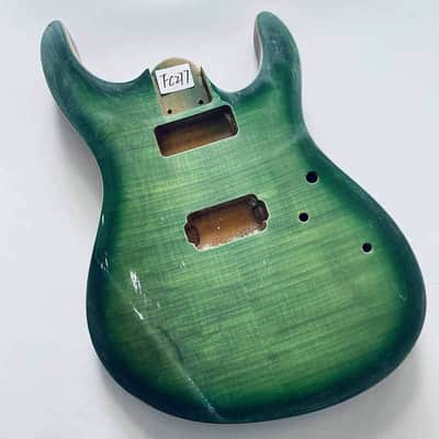 Green Burst Guitar Tiger Maple Top Mahogany Body image 1