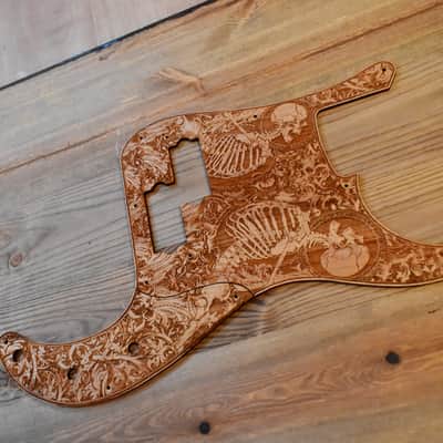 Custom Pickguard for Fender Precision Bass – Unique Guitar Laser Engraved Wooden Scratchplate image 2