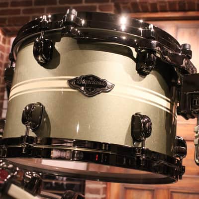 Tama Starclassic Performer 3-piece Tempest Green Stripe Limited Drum Set image 4