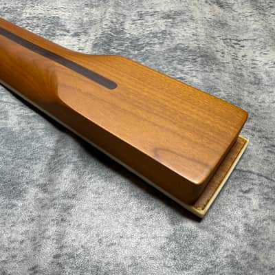 BMC Guitar Neck Tele® Telecaster® 22 Fret Roasted Maple MOP Block Inlays With Bound Rosewood Fingerboard Nitro Lacquer 9.5 Radius.   (TN104) image 5