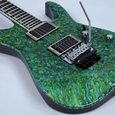 ESP M-II 2016 Exhibition Japan Custom Shop Guitar in Liquid JEM Green Finish image 4
