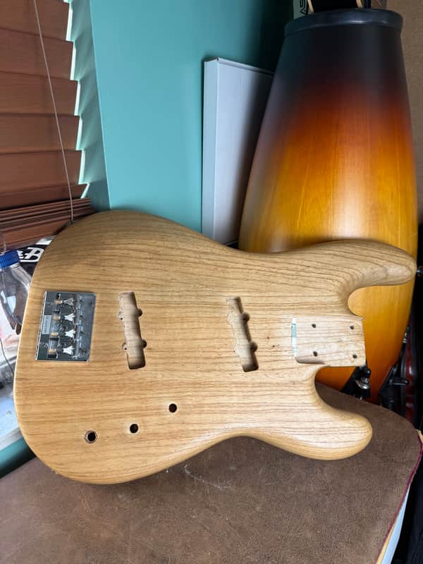 Handmade P bass body with slant J pickup routes image 1