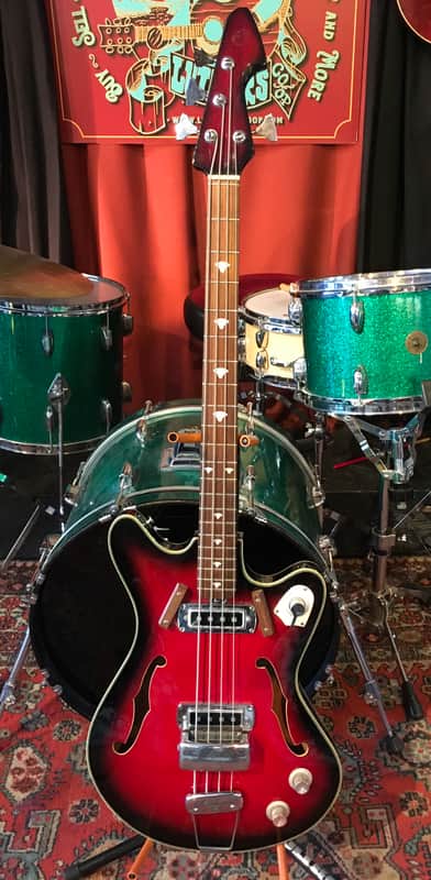 RARE 60s Teisco EP-200B Hollowbody Short Scale Bass image 1