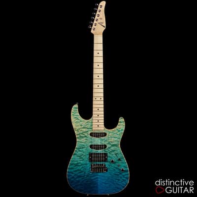 Tom Anderson Drop Top - Super Strat w/ VA Booster & Custom Pups  Bora Blue Surf image 5