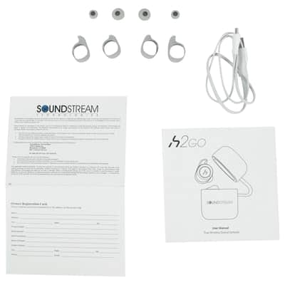 Soundstream H2EQ-WT H2GO IPX6 Wireless Headphones EarBuds+Wireless Charging image 7